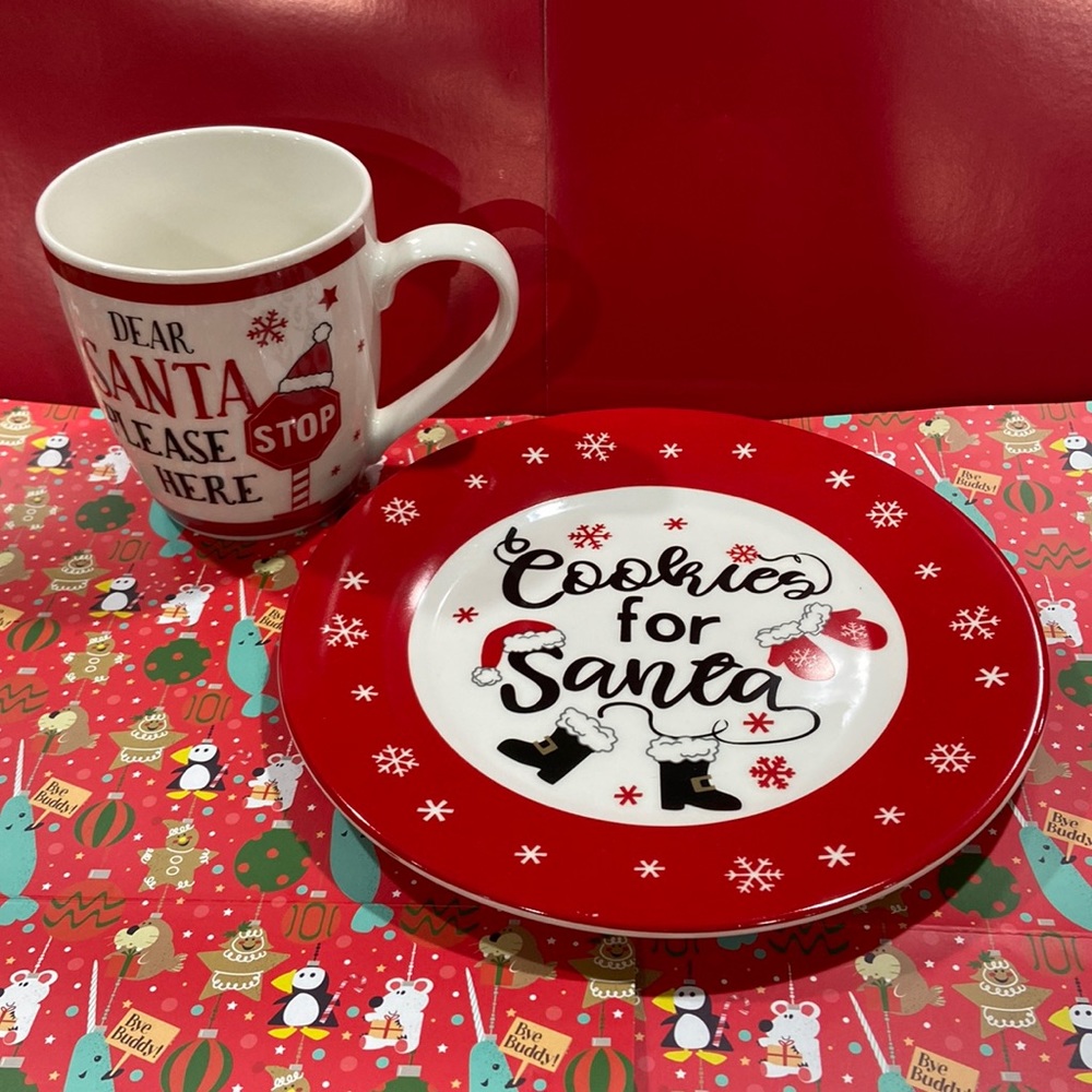 NEW Cookies & Cocoa/Milk for Santa Dishware